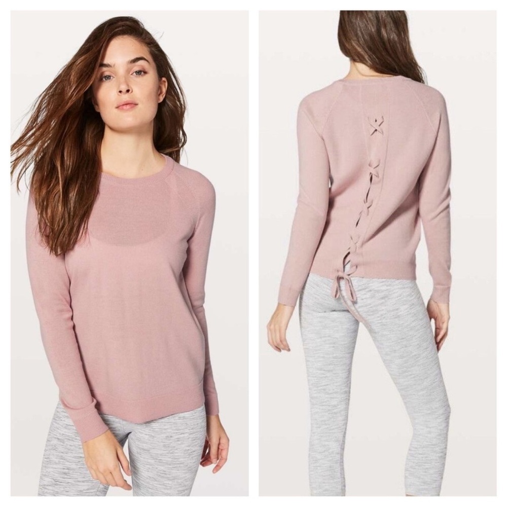 Lululemon Pink Sweater with Lace-Up Back Detail 4